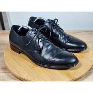Dolce & Gabbana Black Leather 4-Eye Round Toe Dress Derby Shoes Men's Size 5